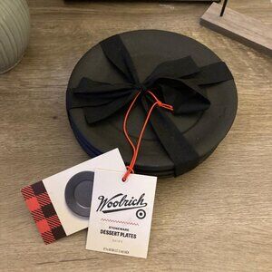 Woolrich Black Ceramic Stoneware Dessert Plates - Pack of 4